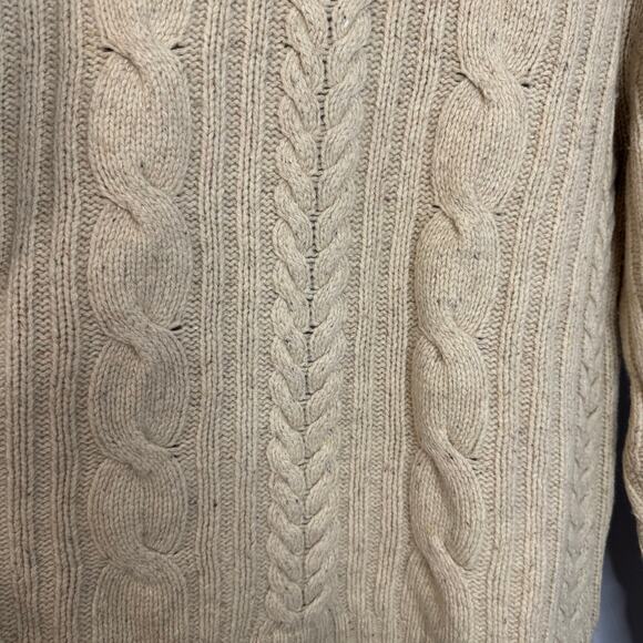 Brooks Brothers Wool Heavy Cable Knit Fisherman High Neck Women’s L Cream - Picture 4 of 8